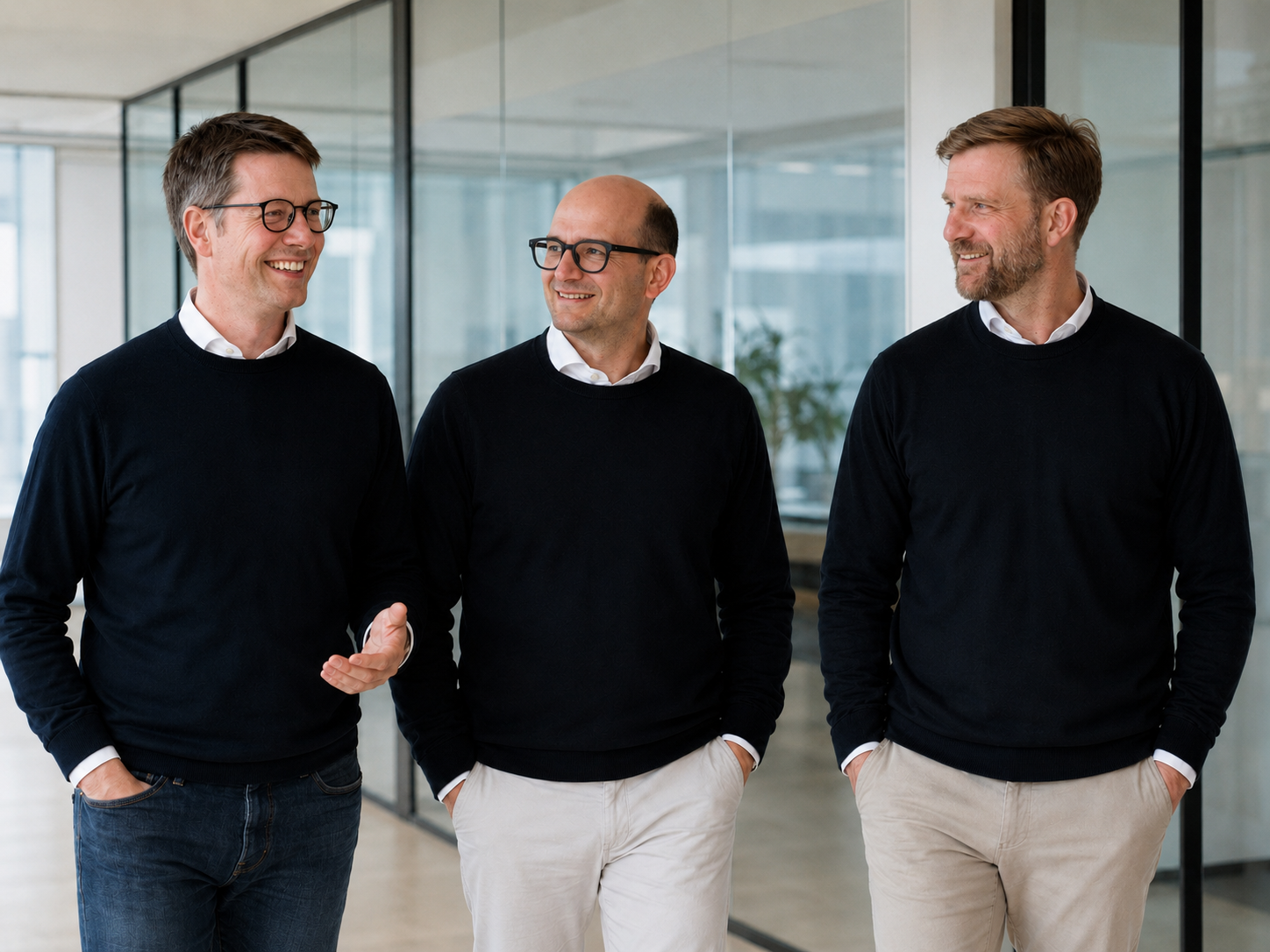 Generation Tech Partners – Gründerteam in Hamburg, v.l.n.r. Dr. Sebastian Herfurth, Daniel Szabo, Elias Bitzer