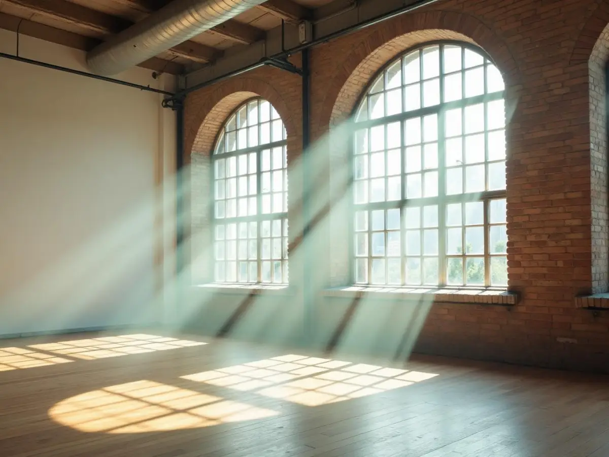 Light falling into a brick loft