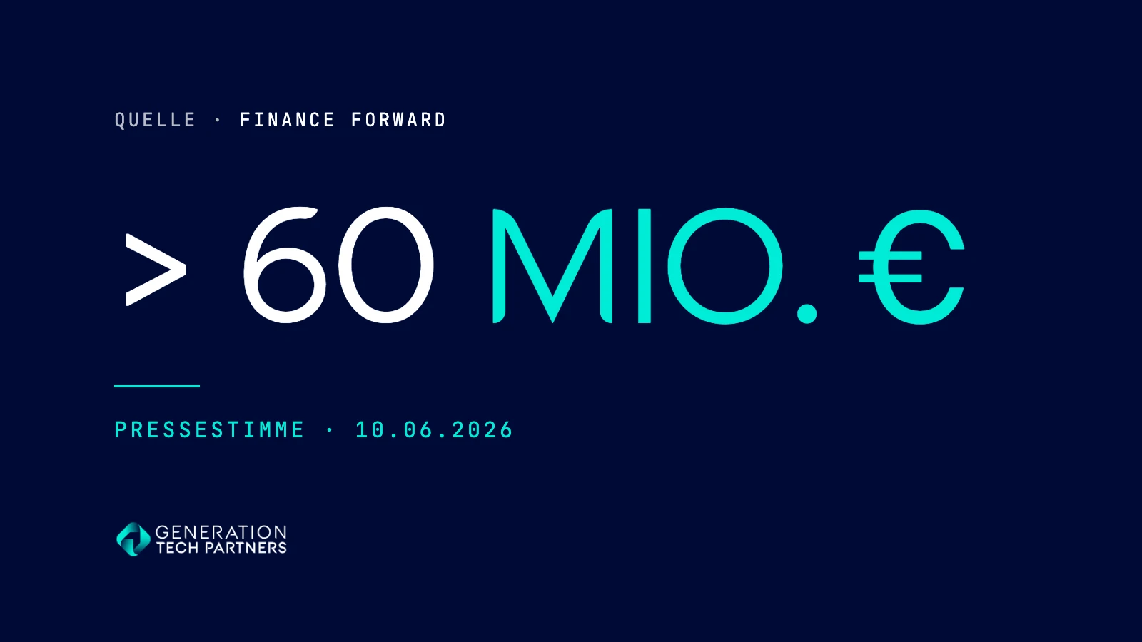 Finance Forward: Generation Tech Partners startet mit mehr als 60 Mio. € und will Mittelständler kaufen Finance Forward: Generation Tech Partners startet mit mehr als 60 Mio. € und will Mittelständler kaufen