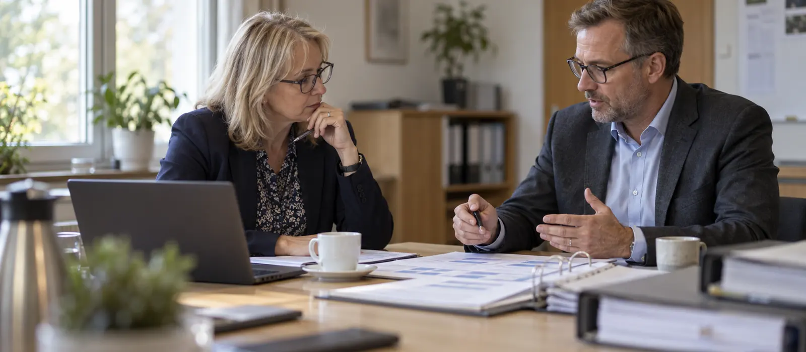 Auditor im Zertifizierungsaudit mit der Qualitätsleitung eines Unternehmens