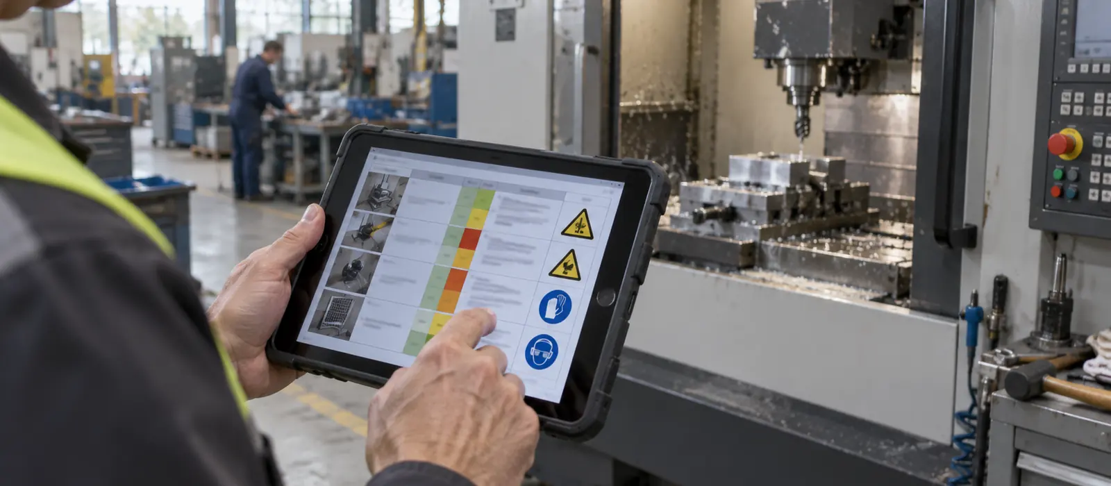 Gefährdungsbeurteilung eines Arbeitsplatzes auf dem Tablet